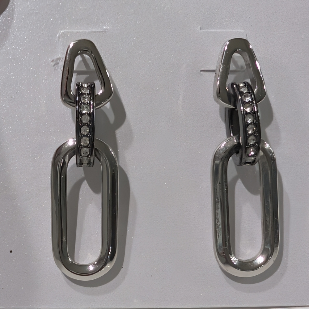 White House Black Market Silver and Black Earrings